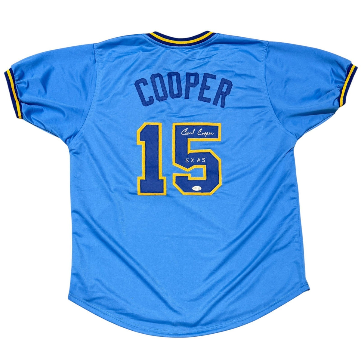 Cecil Cooper Signed Custom Jersey w/ 5x AS JSA Witness Authenticated-Powers Sports Memorabilia