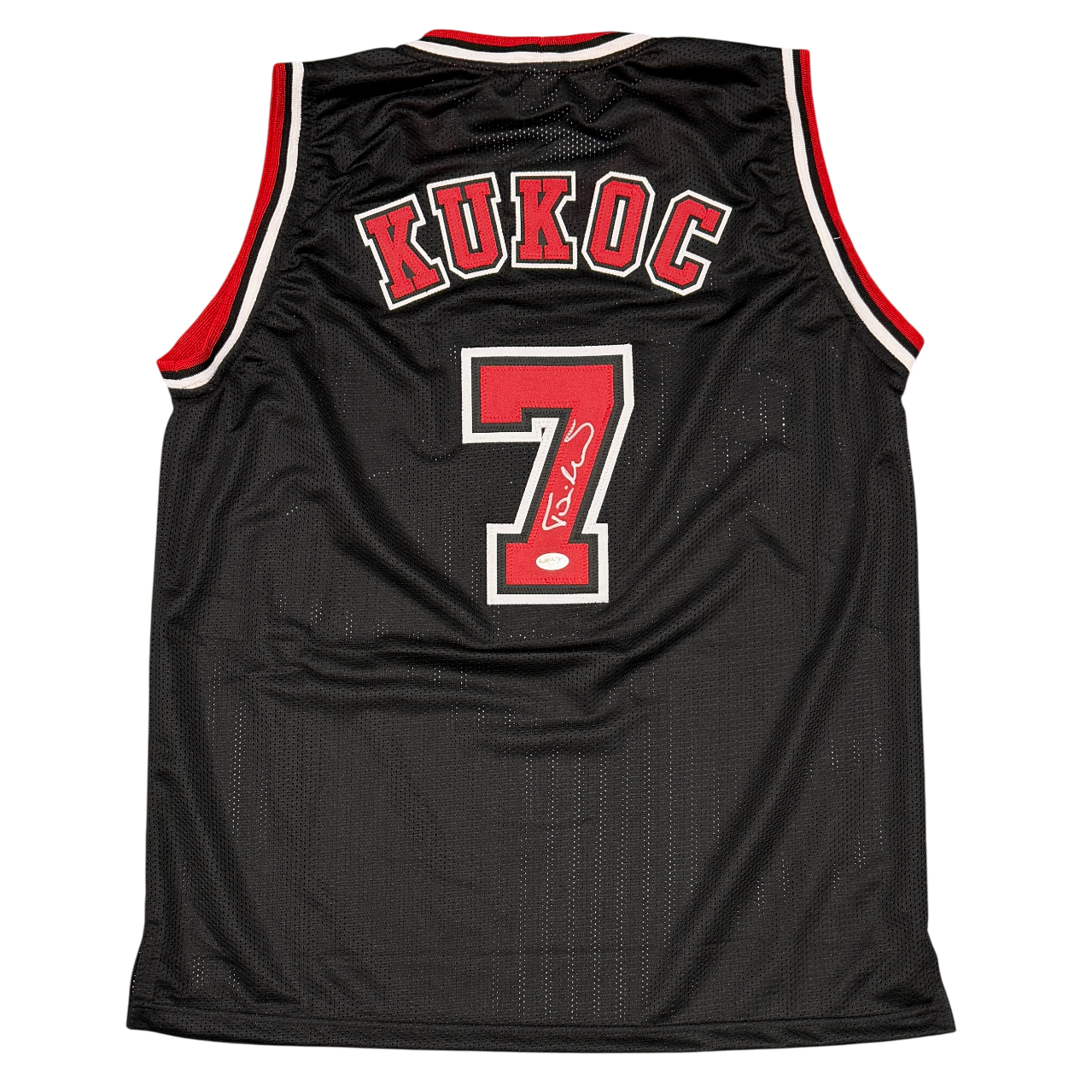 Toni Kukoc Signed Custom Jersey JSA Witness Authenticated - Black Jersey-Powers Sports Memorabilia