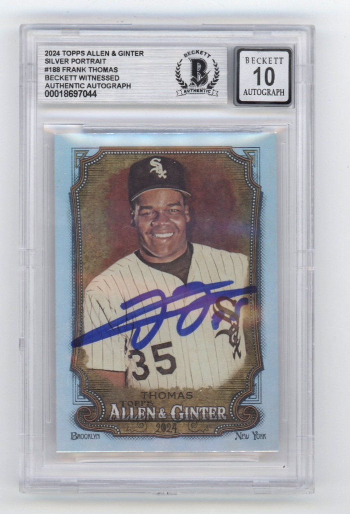 Frank Thomas 2024 Topps Allen Ginter Silver Portrait Signed Beckett BGS 10 Auto-Powers Sports Memorabilia