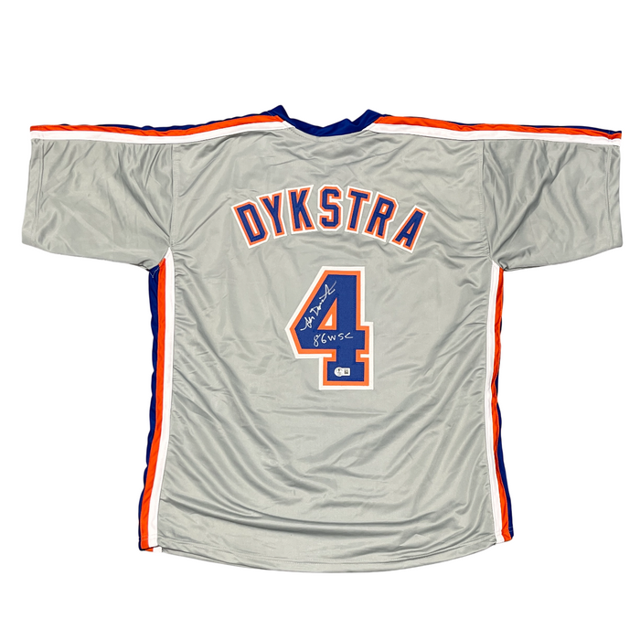Lenny Dykstra Signed New York Mets Custom Jersey w/ 86 WSC Beckett Wit BAS COA-Powers Sports Memorabilia