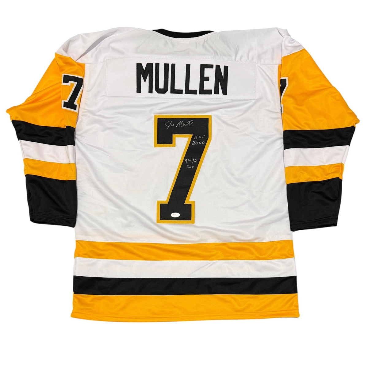 Joe Mullen Signed Custom Jersey w/ 2 Insc JSA Witness Authenticated-Powers Sports Memorabilia