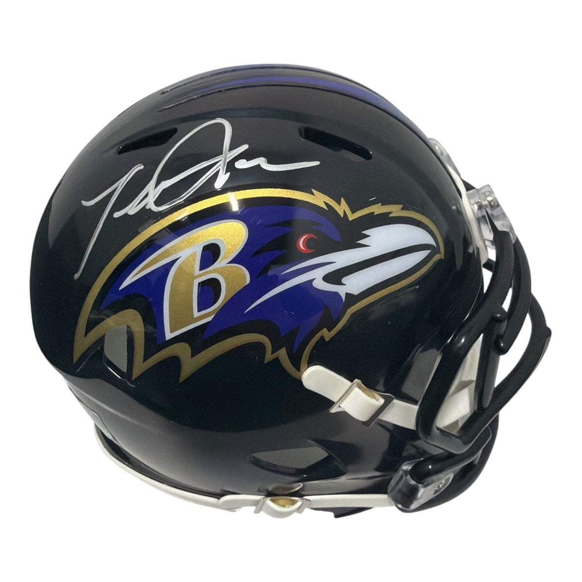 Terrell Suggs Signed Baltimore Ravens Speed Mini Helmet JSA Witness COA-Powers Sports Memorabilia