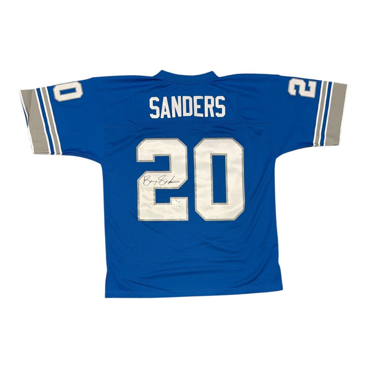 Barry Sanders Signed Detroit Lions M&N Jersey SCHWARTZ + JSA Authenticated-Powers Sports Memorabilia