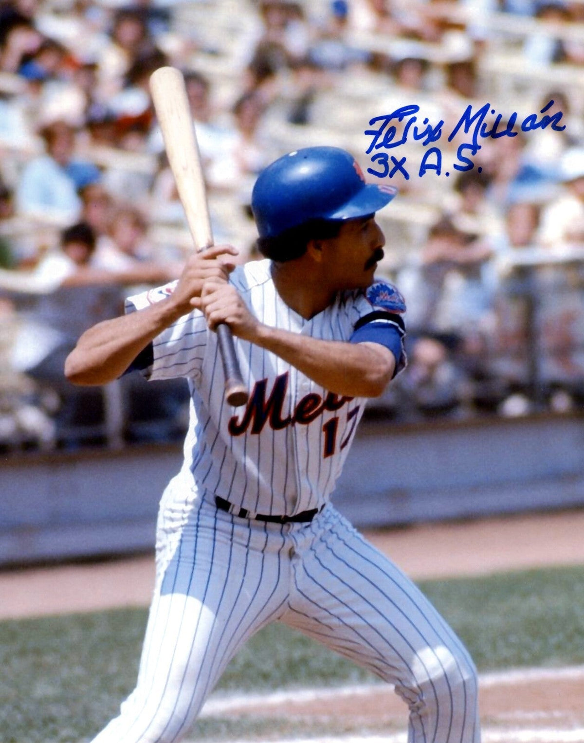 Felix Millan Signed New York Mets 8x10 Photo w/ 3x All Star Inscription LSCM COA-Powers Sports Memorabilia