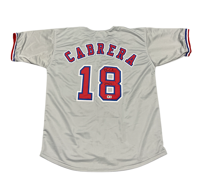 Orlando Cabrera Signed Expos Custom Jersey w/ 2 GG Beckett BAS COA-Powers Sports Memorabilia