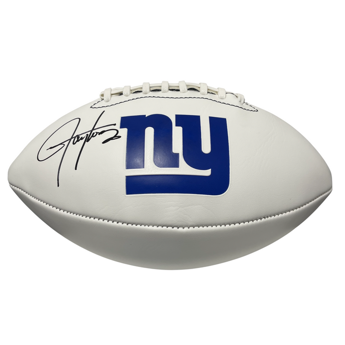 Lawrence Taylor Signed Auto New York Giants White Football Beckett Witness Authenticated-Powers Sports Memorabilia