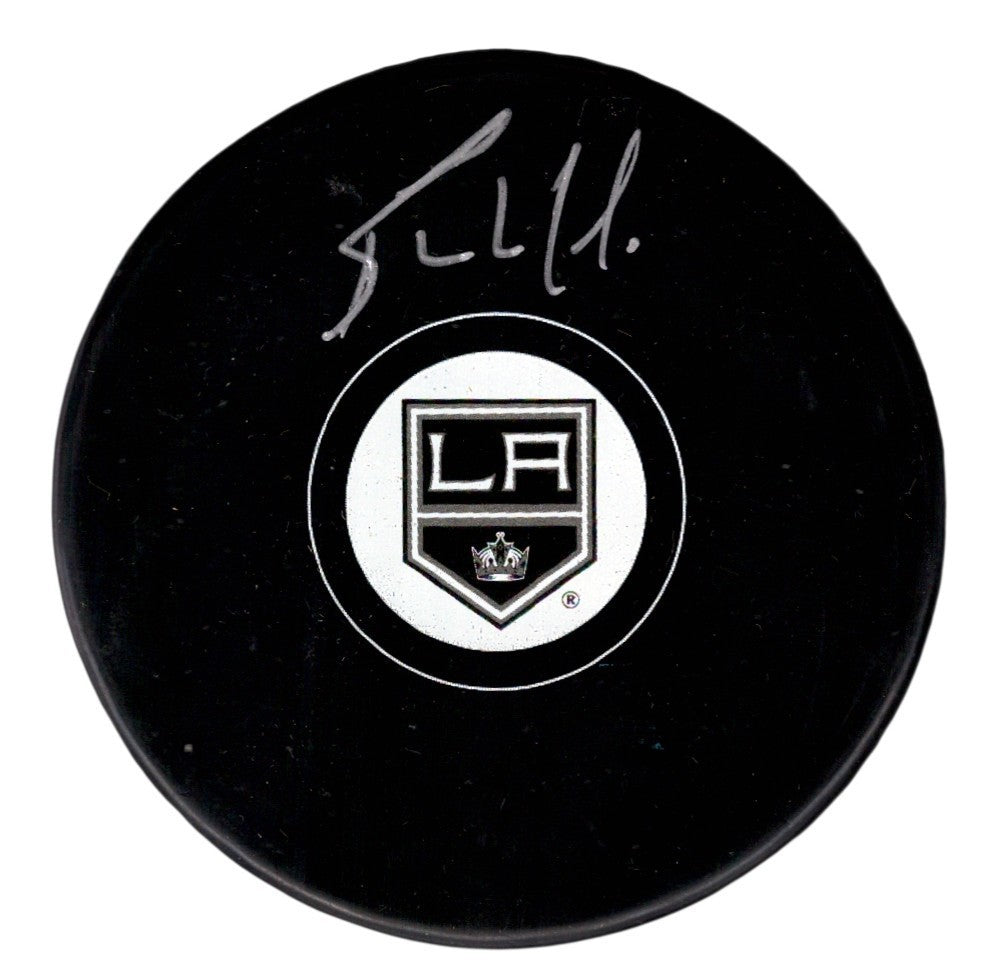 Bernie Nicholls Signed Los Angeles Kings Logo Puck JSA Witness Authenticated-Powers Sports Memorabilia