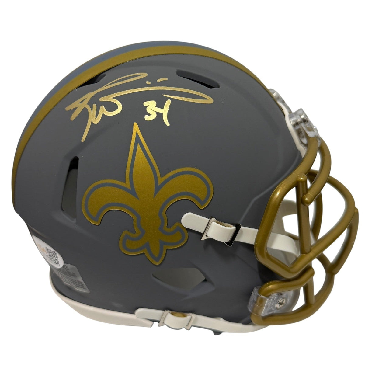 Ricky Williams Signed New Orleans Saints Slate Mini Helmet JSA Witness Authenticated-Powers Sports Memorabilia