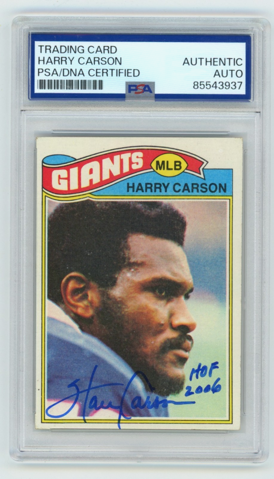 Harry Carson 1977 Topps #146 Signed Rookie RC w/ HOF 2006 PSA/DNA Authenticated-Powers Sports Memorabilia