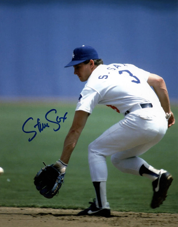 Steve Sax Signed Los Angeles Dodgers 8x10 Photo LSCM Authenticated-Powers Sports Memorabilia