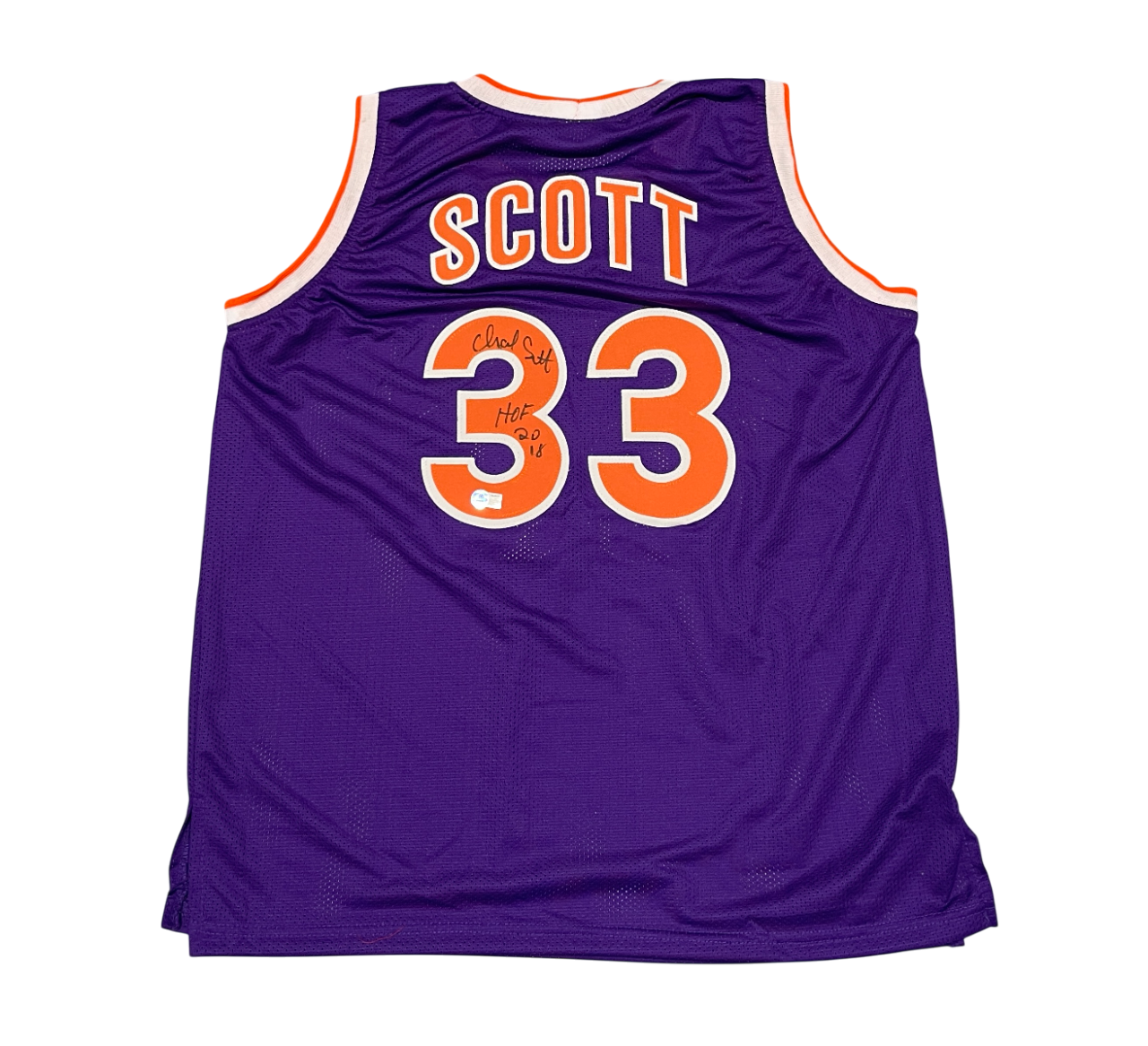 Charlie Scott Signed Suns Custom Jersey w/ HOF 2018 Beckett Witness Authenticated-Powers Sports Memorabilia
