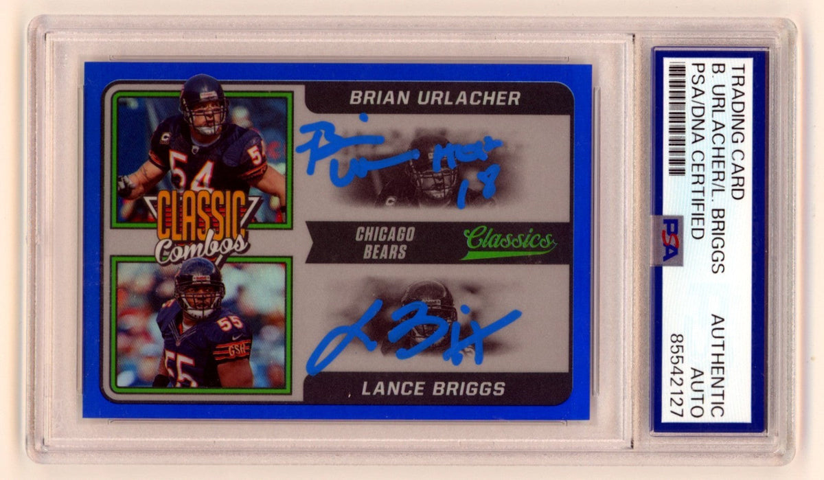 Brian Urlacher Lance Briggs 2021 Panini Classic Combos Blue #/5 Signed PSA Auto-Powers Sports Memorabilia