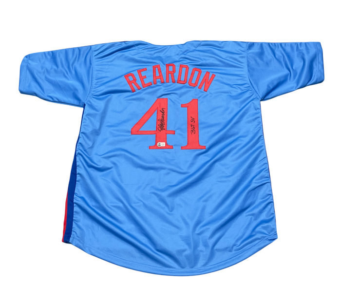 Jeff Reardon Signed Montreal Expos Custom Jersey w/ 367 SV Beckett Wit BAS COA-Powers Sports Memorabilia