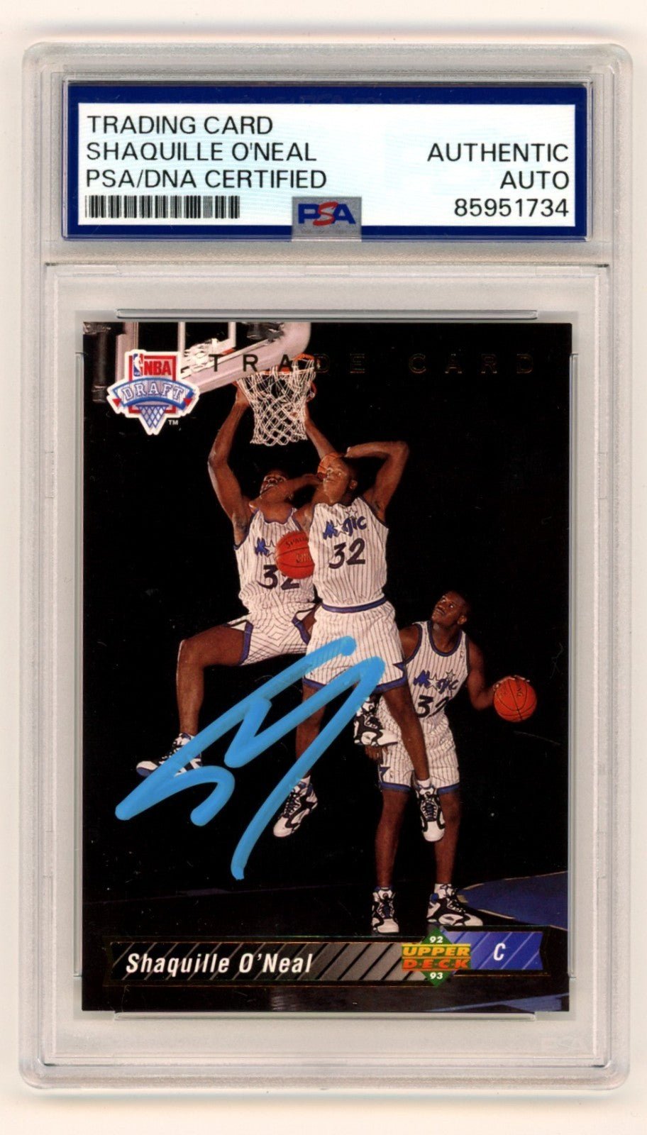 Shaquille O'Neal 1992-93 Upper Deck NBA Draft #1B RC Signed PSA/DNA Authenticated-Powers Sports Memorabilia