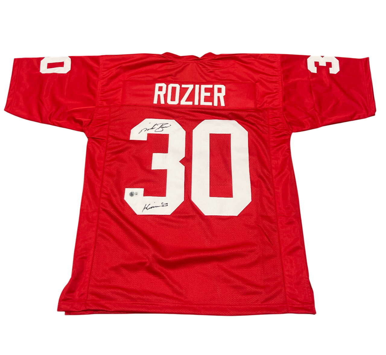 Mike Rozier Signed Custom Jersey w/ Heisman 83 Beckett Witness Authenticated-Powers Sports Memorabilia