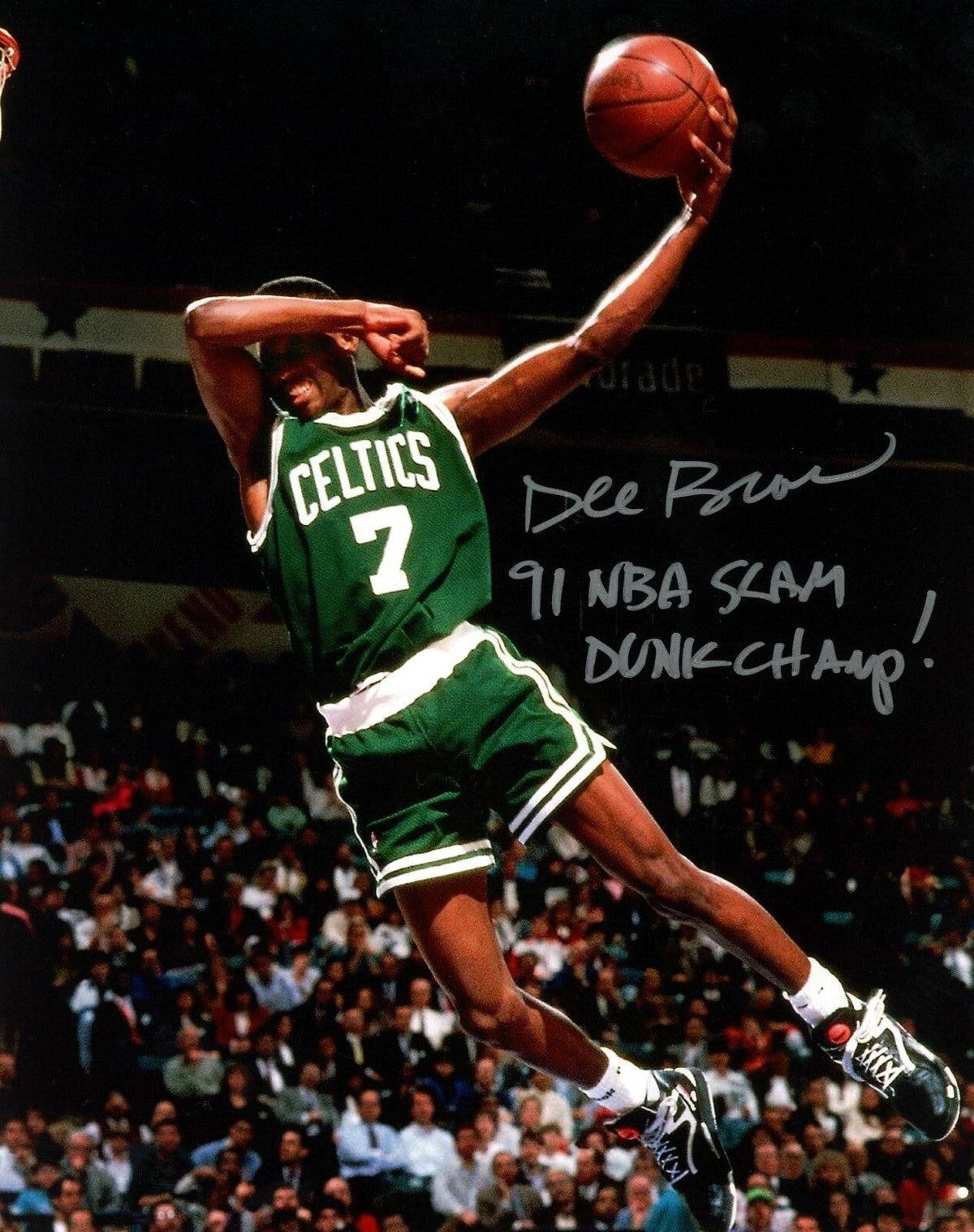 Dee Brown Signed Boston Celtics 8x10 Photo w/ 91 NBA Slam Dunk Champ! LSCM Authenticated - Variant sku-44673572077759-Powers Sports Memorabilia