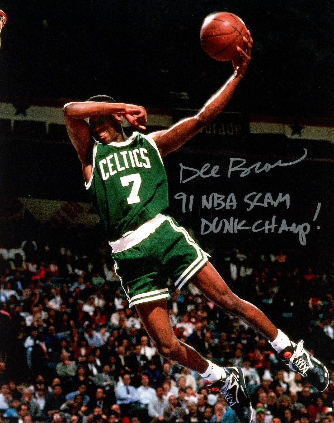 Dee Brown Signed Boston Celtics 8x10 Photo w/ 91 NBA Slam Dunk Champ! LSCM Authenticated - Variant sku-44673572077759-Powers Sports Memorabilia