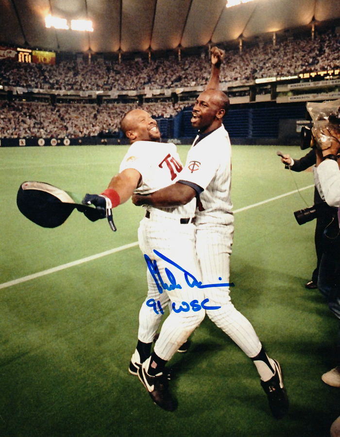 Chili Davis Signed Minnesota Twins 8x10 Photo w/ 91 WSC LSCM Authenticated-Powers Sports Memorabilia