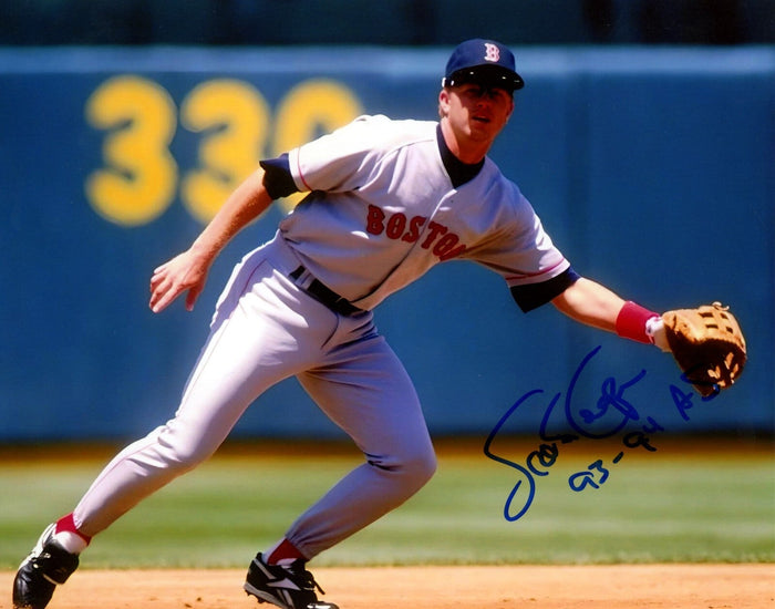 Scott Cooper Signed Boston Red Sox 8x10 Photo w/ 93-94 AS LSCM Authenticated-Powers Sports Memorabilia