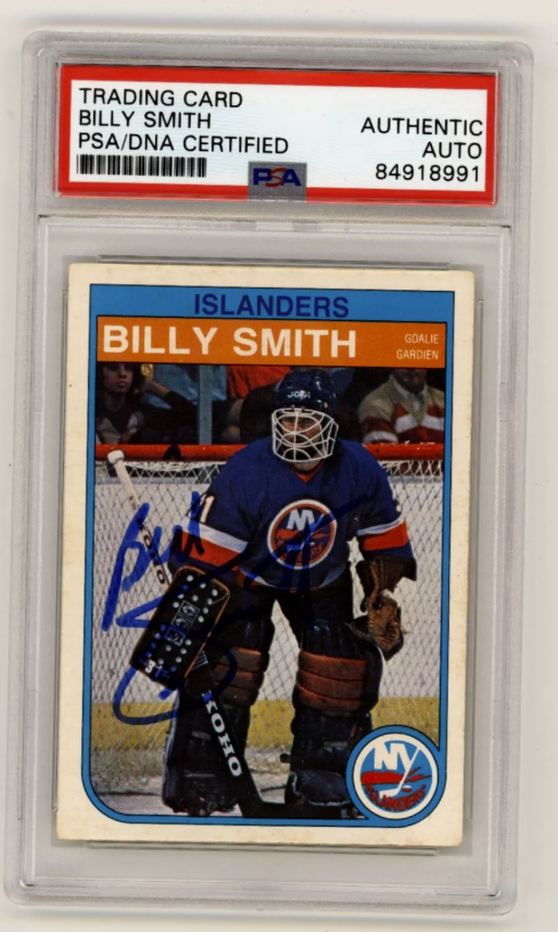 Billy Smith 1982-83 O-Pee-Chee OPC #211 Signed PSA Authentic Auto Blue Islanders-Powers Sports Memorabilia
