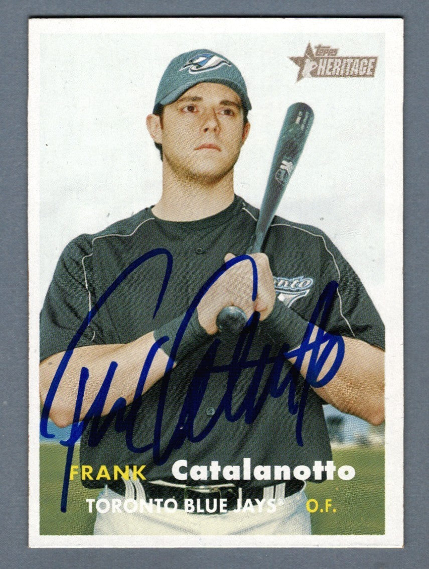 Frank Catalanotto Signed 2006 Topps Heritage #17 LSCM Authenticated Toronto Blue Jays-Powers Sports Memorabilia