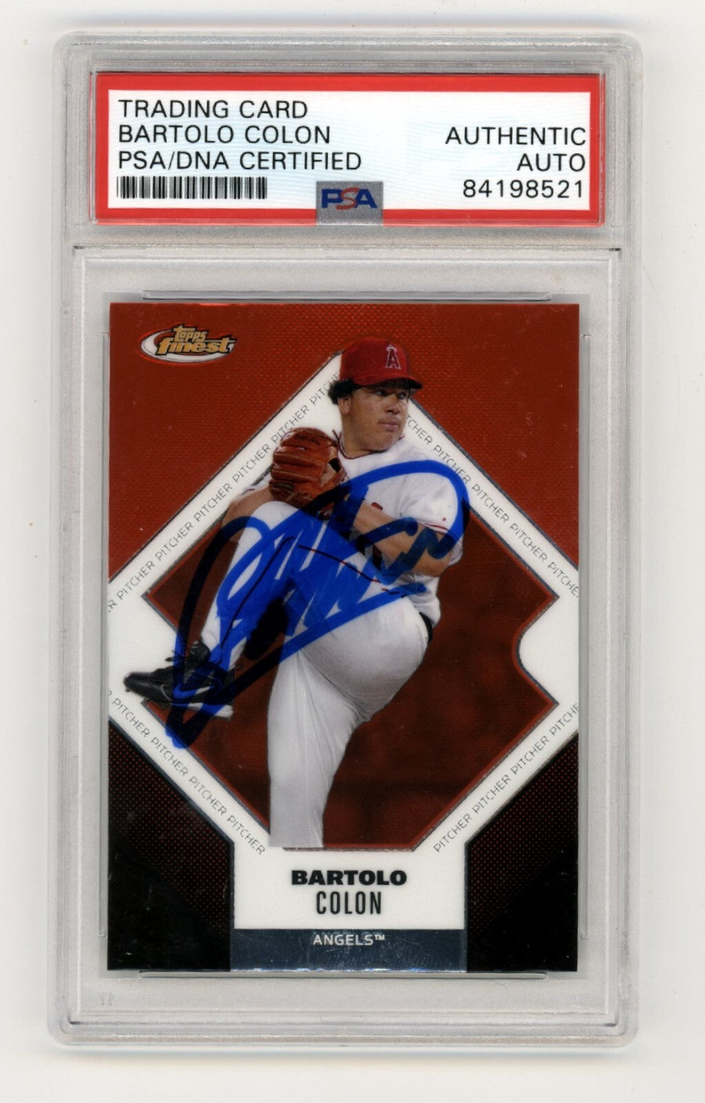 Bartolo Colon 2006 Topps Finest #60 Signed PSA Authentic Auto Angels-Powers Sports Memorabilia