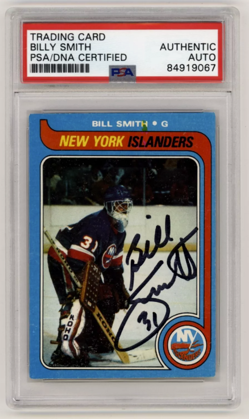 Billy Smith 1979-80 Topps #242 Signed PSA Authentic Auto Black Islanders HOF-Powers Sports Memorabilia