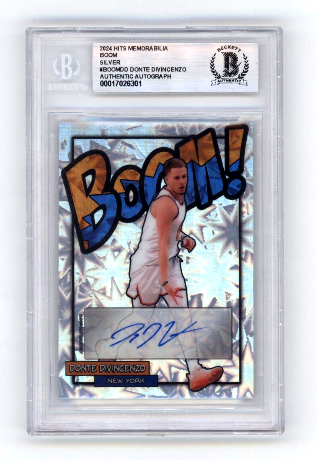 Donte DiVincenzo 2024 Hits Memorabilia BOOM Silver Signed BGS BAS Auto Knicks-Powers Sports Memorabilia