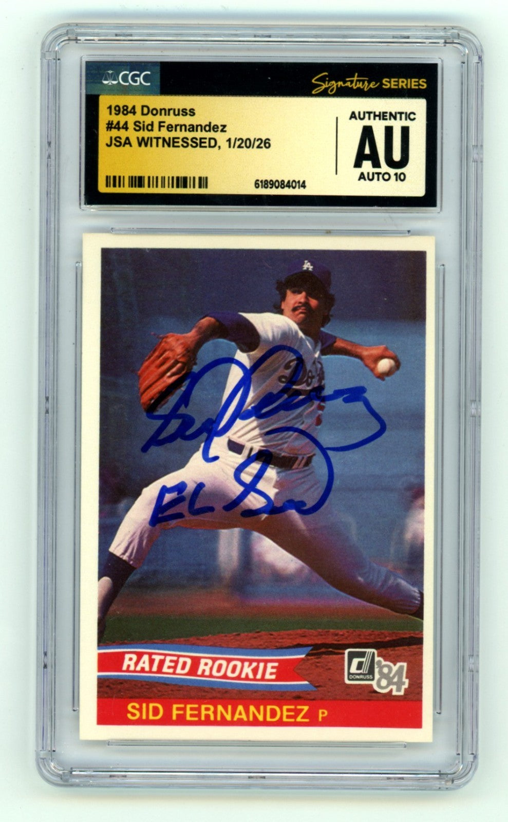 Sid Fernandez 1984 Donruss #44 Rookie RC w/ El Sid Signed JSA CGC 10 Auto-Powers Sports Memorabilia