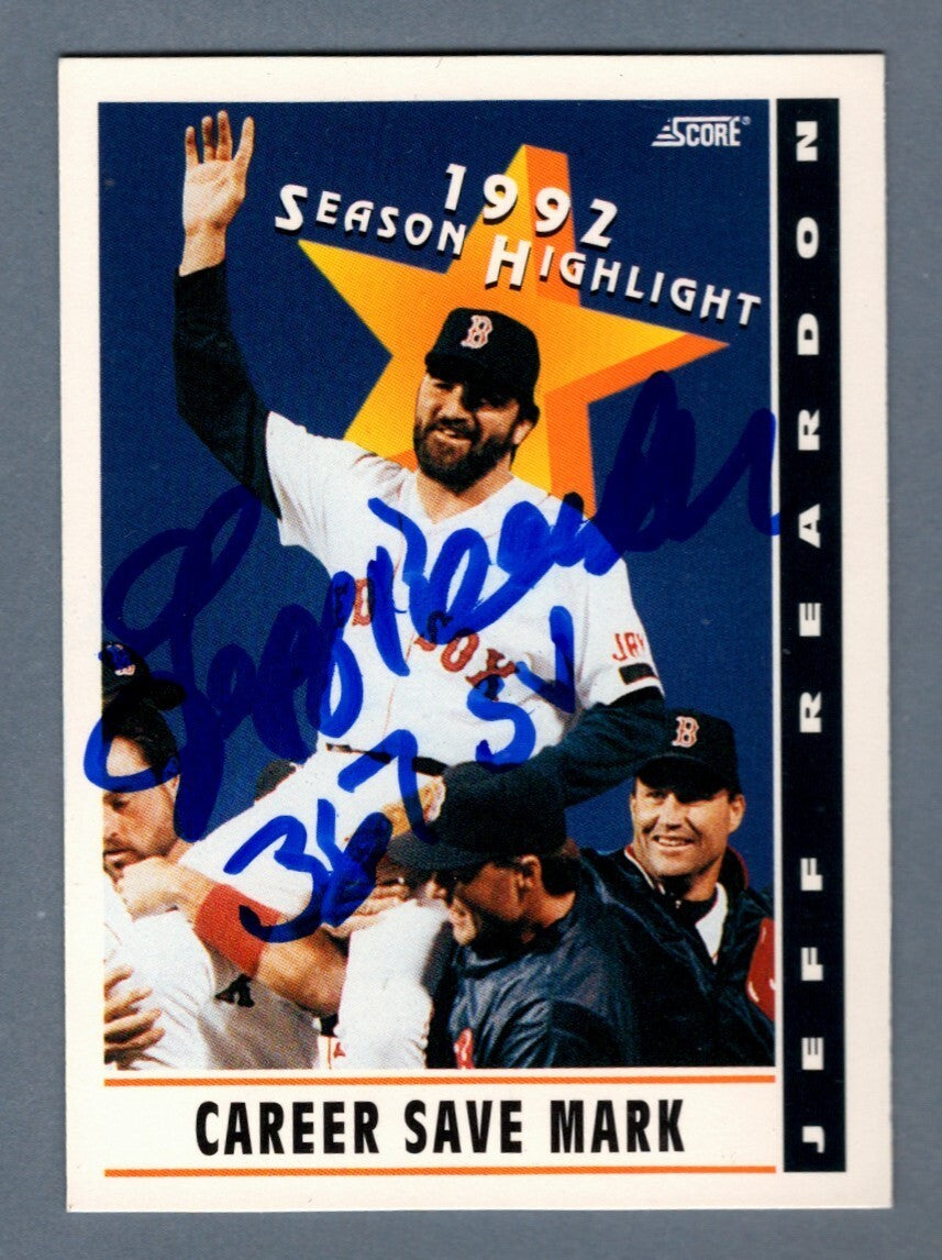 Jeff Reardon Signed 1993 Score Career Save Mark #514 w/ 367 SV LSCM Authenticated Red Sox-Powers Sports Memorabilia