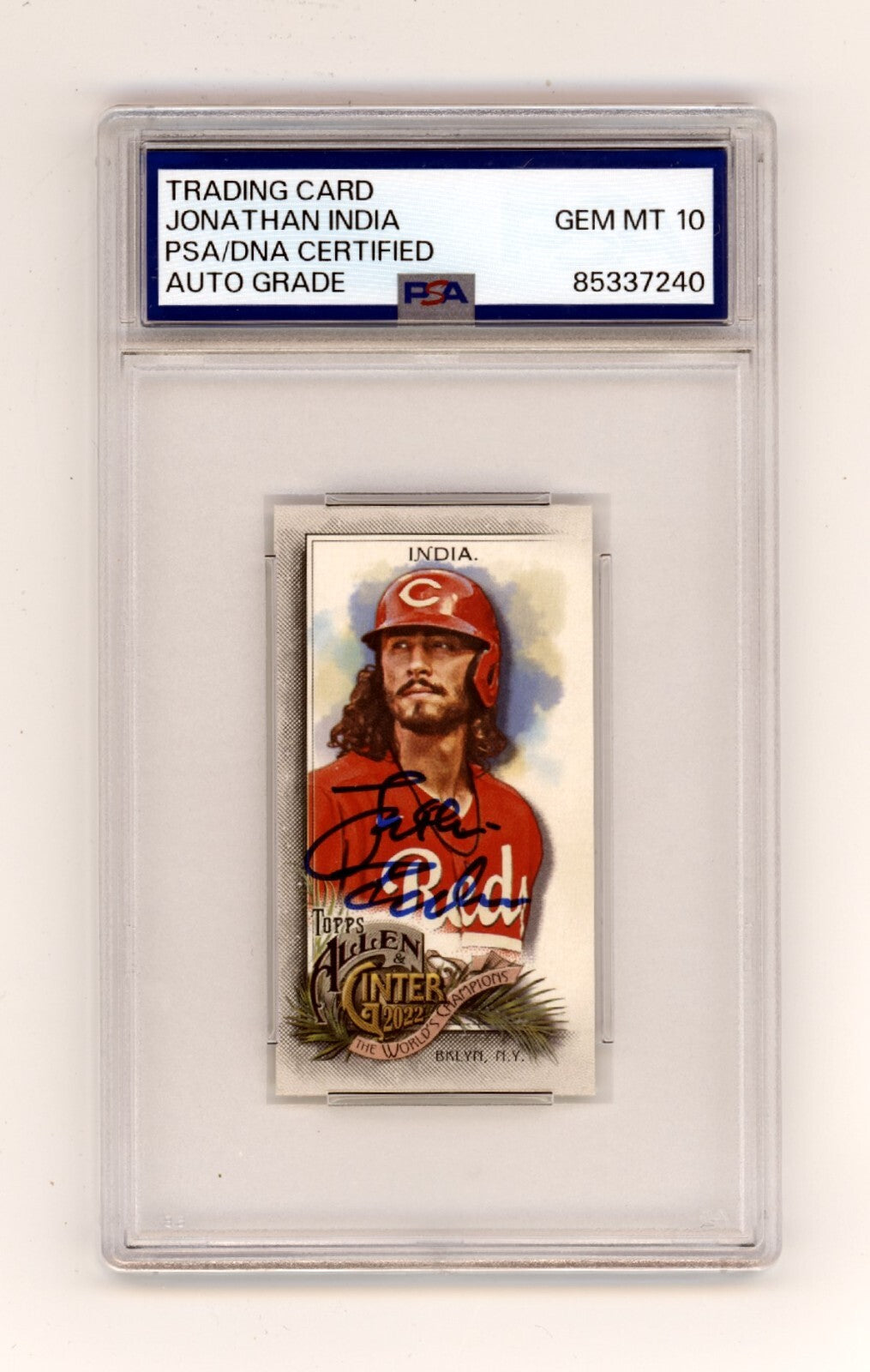 Jonathan India 2022 Topps Allen & Ginter Mini #182 Signed PSA 10 Auto Reds-Powers Sports Memorabilia