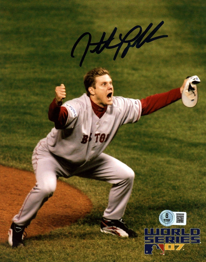Jonathan Papelbon Signed Boston Red Sox 8x10 Beckett Witness Authenticated #3-Powers Sports Memorabilia