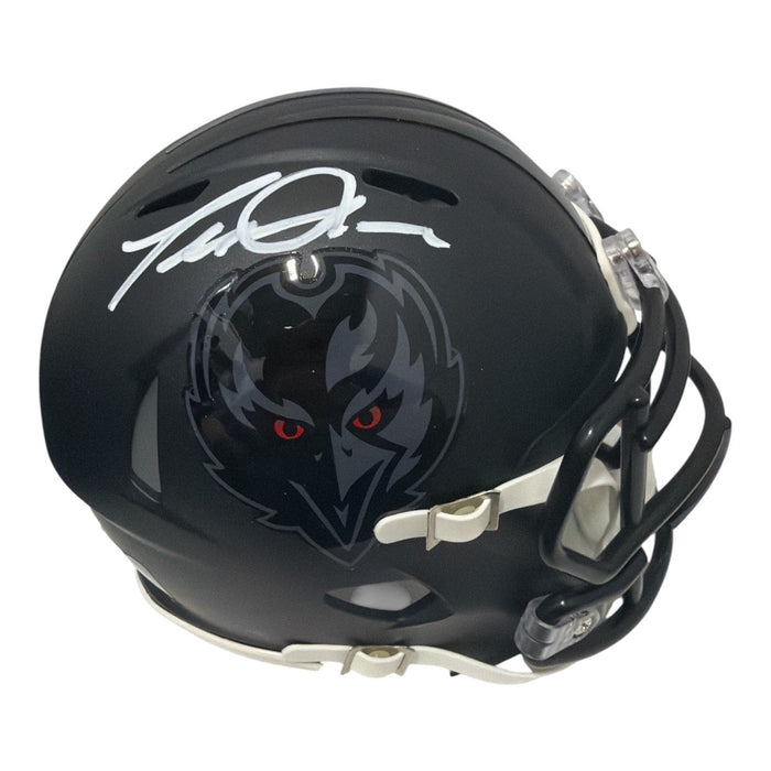 Terrell Suggs Signed Baltimore Ravens ALT #2 Black Mini Helmet JSA Witness Authenticated-Powers Sports Memorabilia