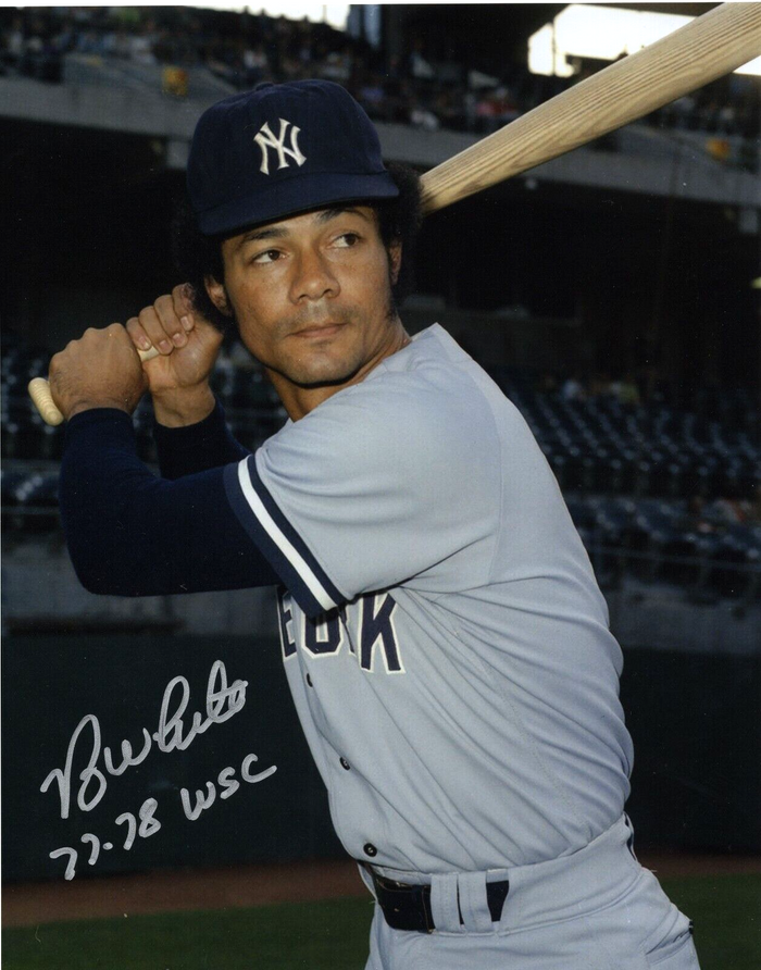 Roy White Signed New York Yankees 8x10 Photo w/ 77-78 WSC LSCM Authenticated #1-Powers Sports Memorabilia