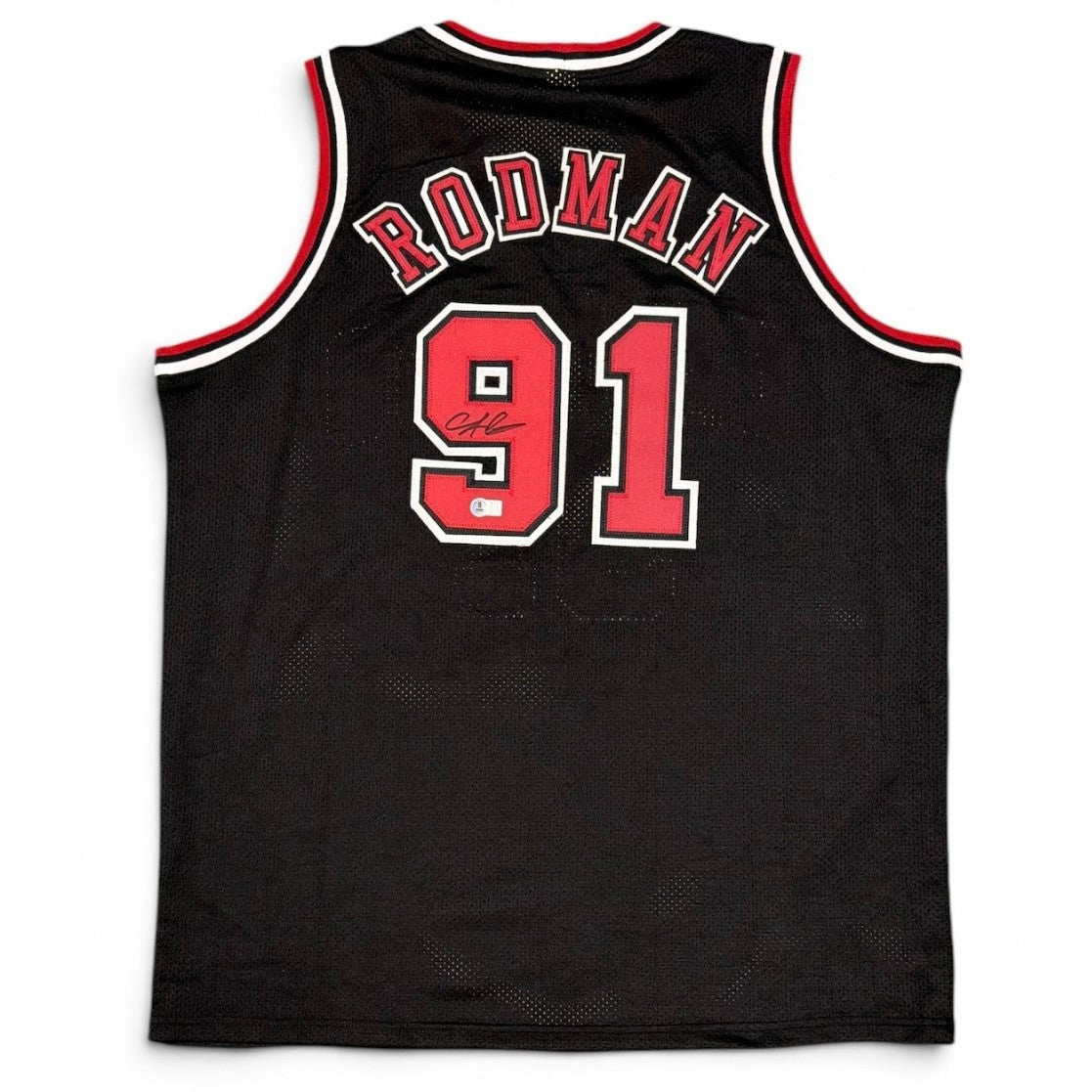 Dennis Rodman Signed Custom Jersey Beckett Witness Authenticated-Powers Sports Memorabilia