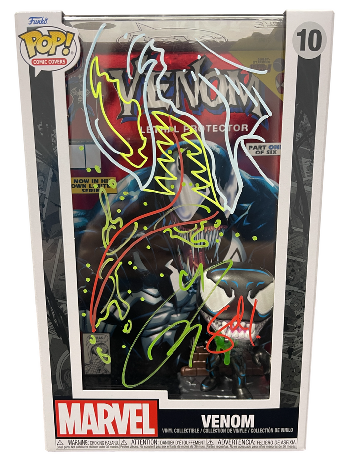 Tom Hardy Signed Venom Funko Pop Comic #10 w Sam De La Rosa Sketch BAS JSA Authenticated C-Powers Sports Memorabilia