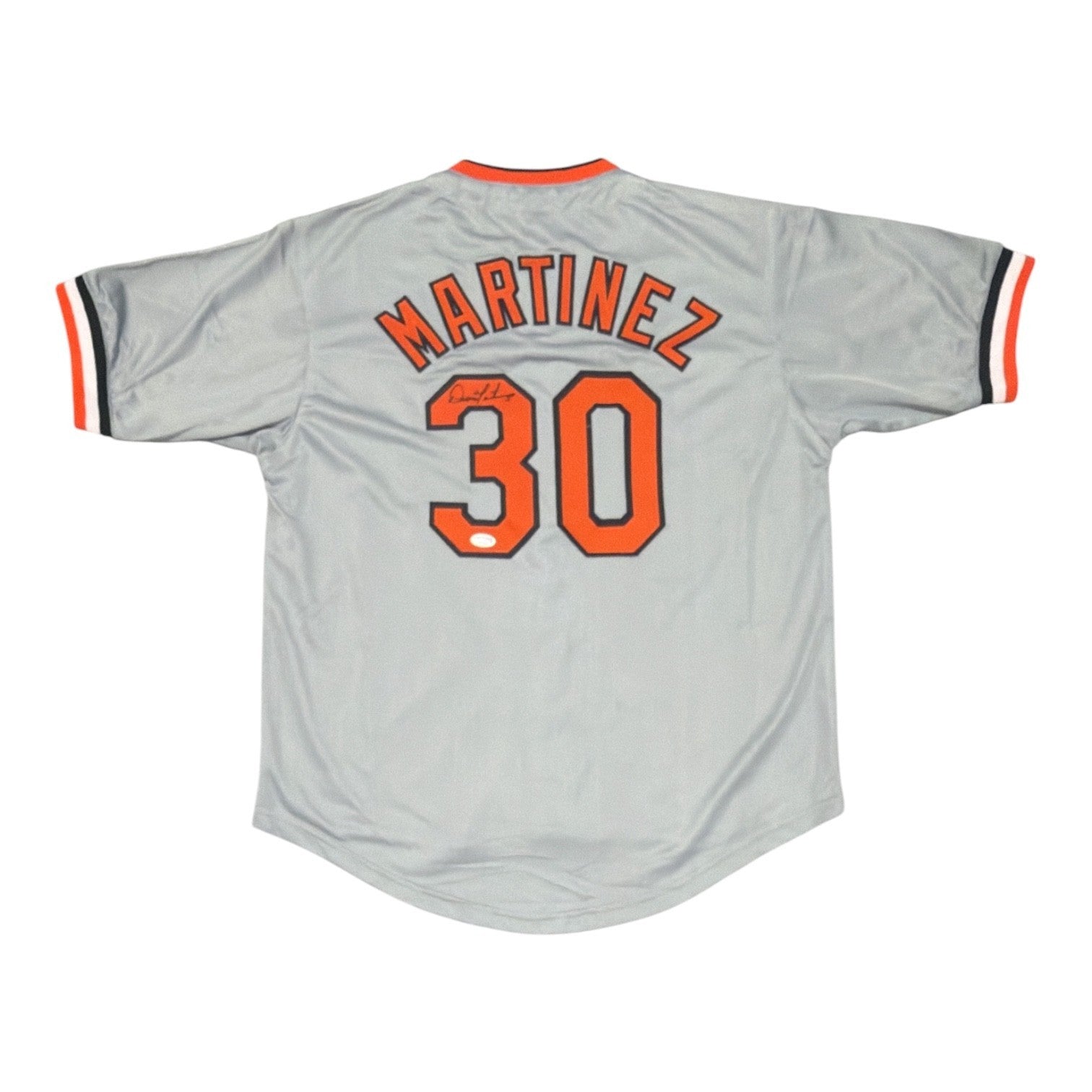 Dennis Martinez Signed Custom Jersey JSA Witness Authenticated - Grey Jersey-Powers Sports Memorabilia