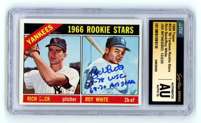 Roy White 1966 Topps #234 Signed RC w 69-70 All Star + 77-78 WSC JSA CGC 10 Auto-Powers Sports Memorabilia
