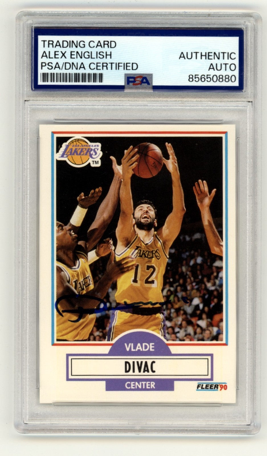 Vlade Divac 1990-91 Fleer #91 Signed Rookie RC PSA Authentic Auto LA Lakers-Powers Sports Memorabilia