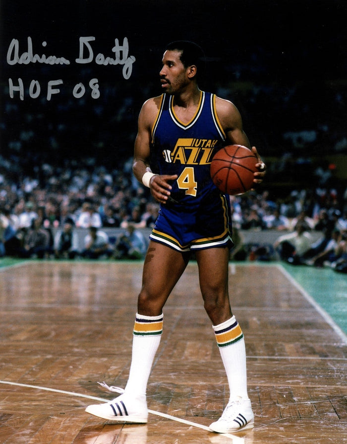 Adrian Dantley Signed Utah Jazz 8x10 Photo w/ HOF 08 LSCM Authenticated #1-Powers Sports Memorabilia