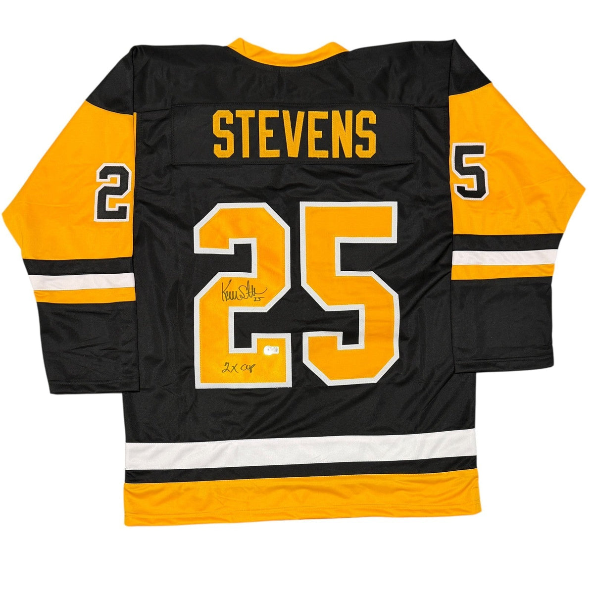 Kevin Stevens Signed Penguins Custom Jersey w/ 2x Cup Beckett Witness BAS COA-Powers Sports Memorabilia