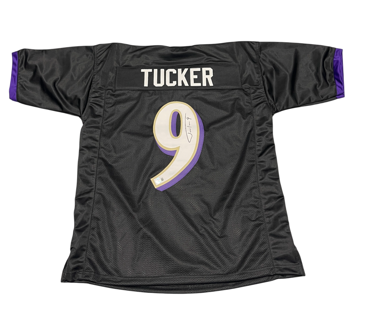 Justin Tucker Signed Custom Jersey Beckett Witness Authenticated-Powers Sports Memorabilia