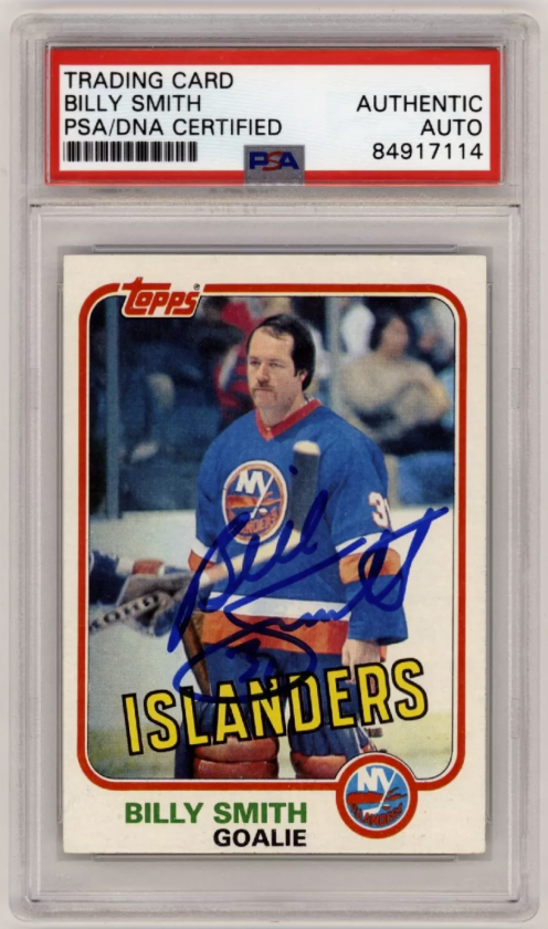 Billy Smith 1981-82 Topps East #93 Signed PSA Authentic Auto Islanders HOF-Powers Sports Memorabilia