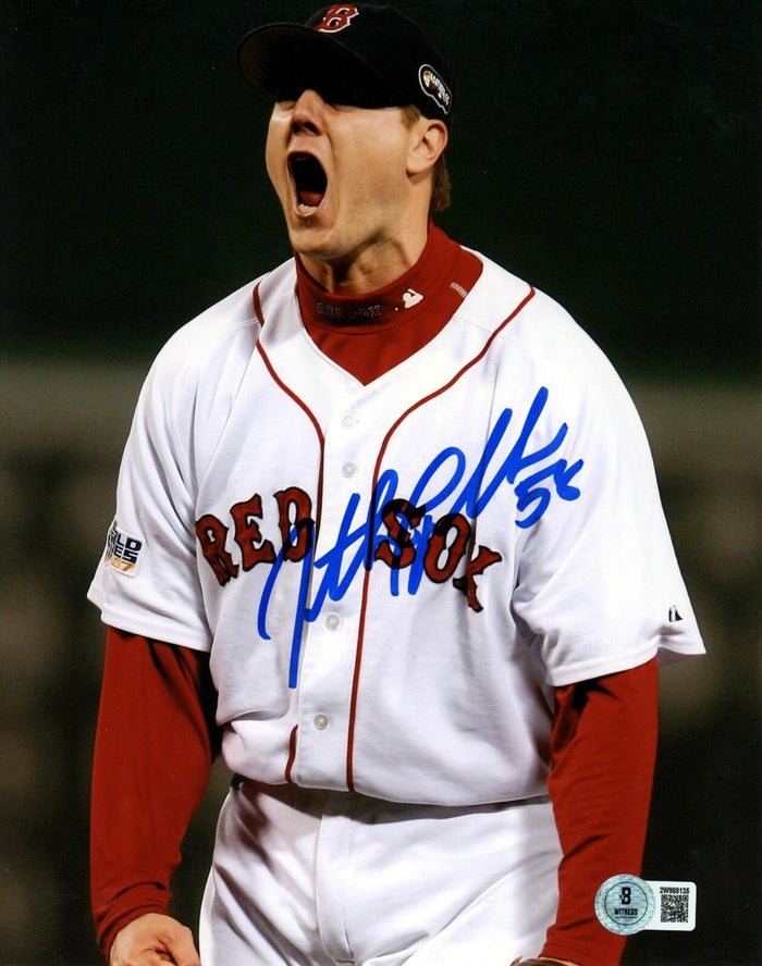 Jonathan Papelbon Signed Boston Red Sox 8x10 Beckett Witness Authenticated #2-Powers Sports Memorabilia