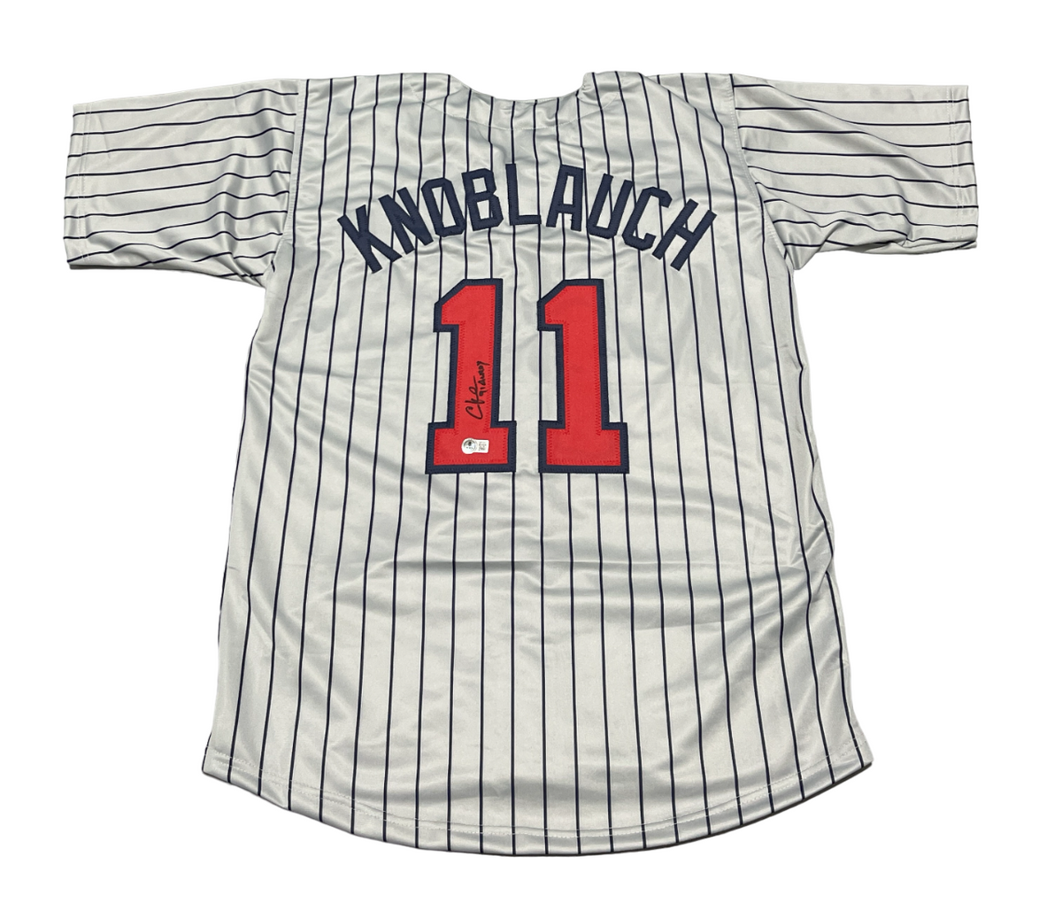 Chuck Knoblauch Signed Minnesota Custom Jersey w/ 91 AL ROY Beckett W BAS COA-Powers Sports Memorabilia
