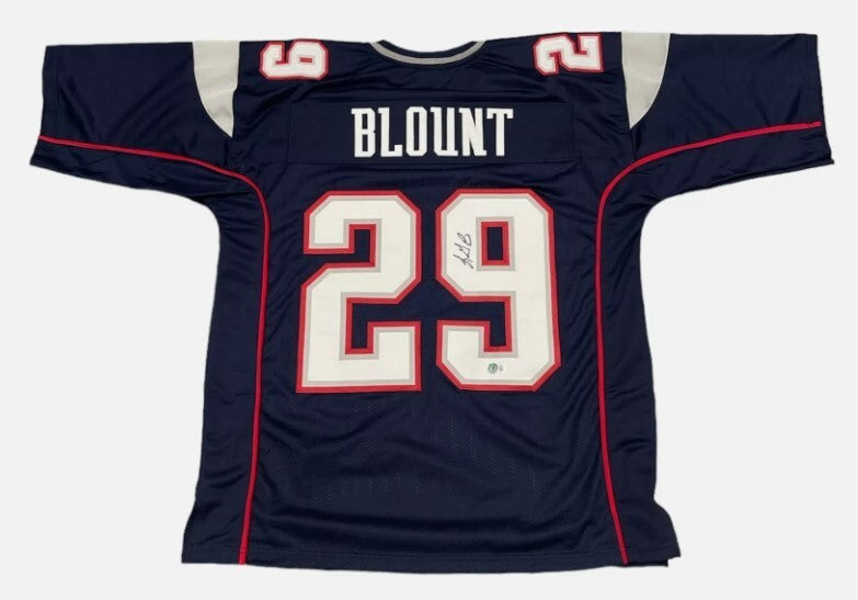 LeGarrette Blount Signed New England Patriots Custom Jersey Beckett BAS COA-Powers Sports Memorabilia