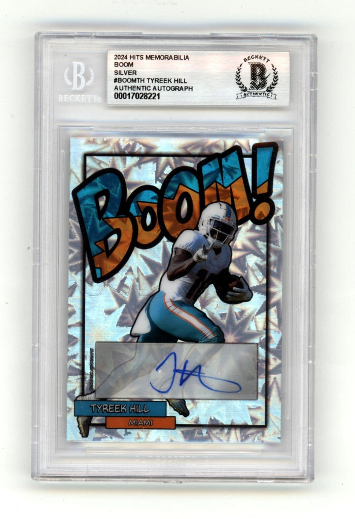 Tyreek Hill 2024 Hits Memorabilia BOOM Silver Signed BGS BAS Auto Dolphins-Powers Sports Memorabilia