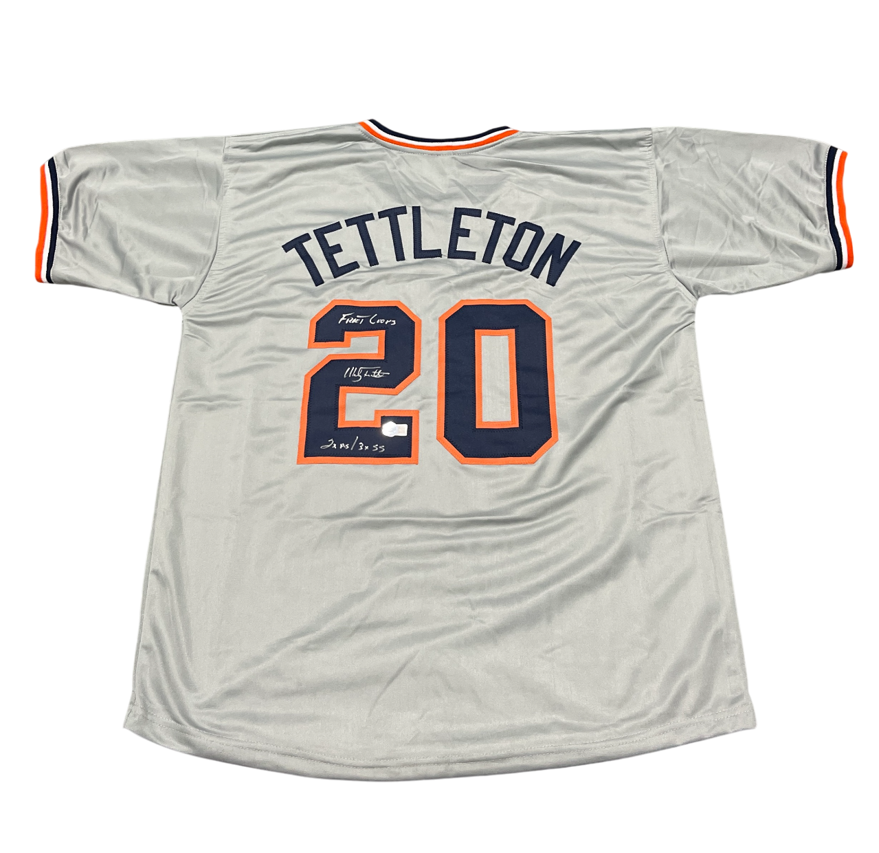 Mickey Tettleton Signed Custom Jersey w/ 3 Ins Beckett W Beckett Authenticated-Powers Sports Memorabilia