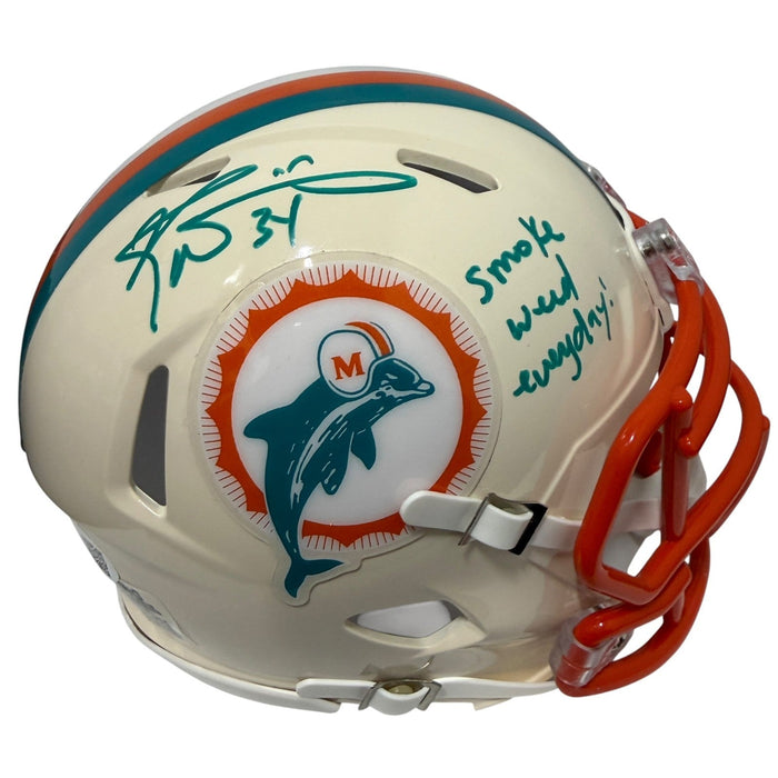Ricky Williams Signed Dolphins Retro Mini Helmet w Smoke Weed Everyday JSA Witness Authenticated-Powers Sports Memorabilia