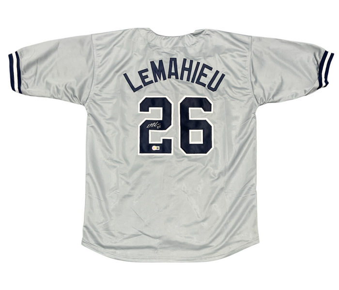 DJ LeMahieu Signed New York Yankees Custom Jersey Beckett Witness BAS COA-Powers Sports Memorabilia